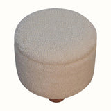 Jalla Bouclé Storage Footstool - Cream/Natural