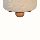 Jalla Bouclé Storage Footstool - Cream/Natural