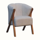 Wilk Bouclé Accent Chair - Natural/Cream