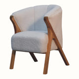 Wilk Bouclé Accent Chair - Natural/Cream