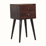 Fogel 2 Drawer Bedside Table, Mini - Light Walnut