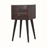 Fogel 2 Drawer Bedside Table, Mini - Light Walnut