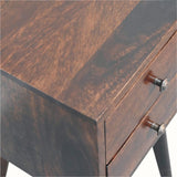 Fogel 2 Drawer Bedside Table, Mini - Light Walnut