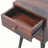 Fogel 2 Drawer Bedside Table, Mini - Light Walnut