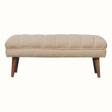 Boren Large Bouclé Bench - Cream/Natural