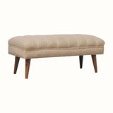 Boren Large Bouclé Bench - Cream/Natural