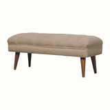 Boren Large Bouclé Bench - Cream/Natural