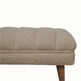 Boren Large Bouclé Bench - Cream/Natural