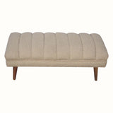 Boren Large Bouclé Bench - Cream/Natural