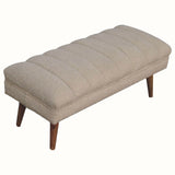 Boren Large Bouclé Bench - Cream/Natural