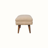 Boren Large Bouclé Bench - Cream/Natural