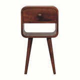 Hamade Open Bedside Table with Lower Slot, Small - Honey Caramel