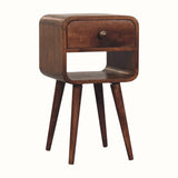 Hamade Open Bedside Table with Lower Slot, Small - Honey Caramel