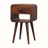 Hamade Open Bedside Table with Lower Slot, Small - Honey Caramel