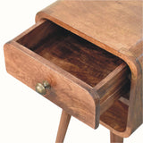 Hamade Open Bedside Table with Lower Slot, Small - Honey Caramel