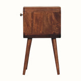 Hamade Open Bedside Table with Lower Slot, Small - Honey Caramel