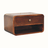 Hamade Wall Mounted Open Bedside Table, Medium - California Walnut