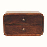 Hamade Wall Mounted 2 Drawer Bedside Table - California Walnut