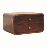 Hamade Wall Mounted 2 Drawer Bedside Table - California Walnut