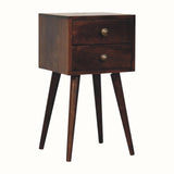 Fogel 2 Drawer Bedside Table, Mini - California Walnut