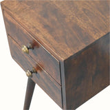 Fogel 2 Drawer Bedside Table, Mini - California Walnut