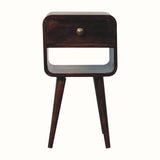 Hamade Open Bedside Table with Lower Slot, Small - California Walnut