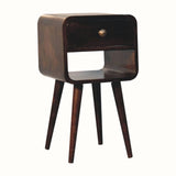 Hamade Open Bedside Table with Lower Slot, Small - California Walnut