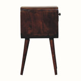 Hamade Open Bedside Table with Lower Slot, Small - California Walnut