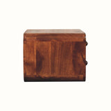 Hamade Wall Mounted 2 Drawer Bedside Table - Honey Caramel