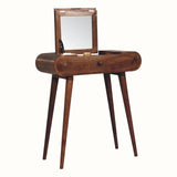 Merrill Dressing Table with Foldable Mirror, Small - Honey Caramel