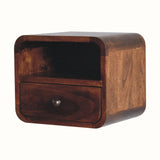 Hamade Wall-Mounted Bedside Table, Small - Chestnut