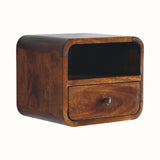 Hamade Wall-Mounted Bedside Table, Small - Chestnut