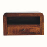 Arellano Wall-Mounted Bedside Table - Chestnut