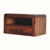 Arellano Wall-Mounted Bedside Table - Chestnut