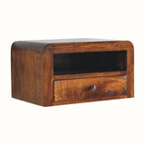 Arellano Wall-Mounted Bedside Table - Chestnut