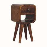 Hamade Reverse Open Bedside Table, Mini - Chestnut