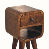 Hamade Reverse Open Bedside Table, Mini - Chestnut