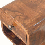 Hamade Reverse Open Bedside Table, Mini - Chestnut