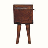 Hamade Reverse Open Bedside Table, Mini - Chestnut