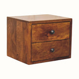 Fogel Wall Mounted Bedside Table, Small - Chestnut