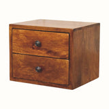 Fogel Wall Mounted Bedside Table, Small - Chestnut