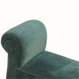 Mineo Velvet Bench - Emerald Green/Walnut