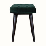 Femia Velvet Bench - Emerald/Walnut