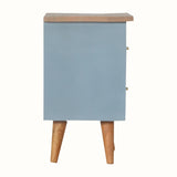 Cline 2 Drawer Bedside Table - Light Blue/Natural