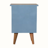 Cline 2 Drawer Bedside Table - Light Blue/Natural