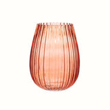 Amber Glass Fluted Vase